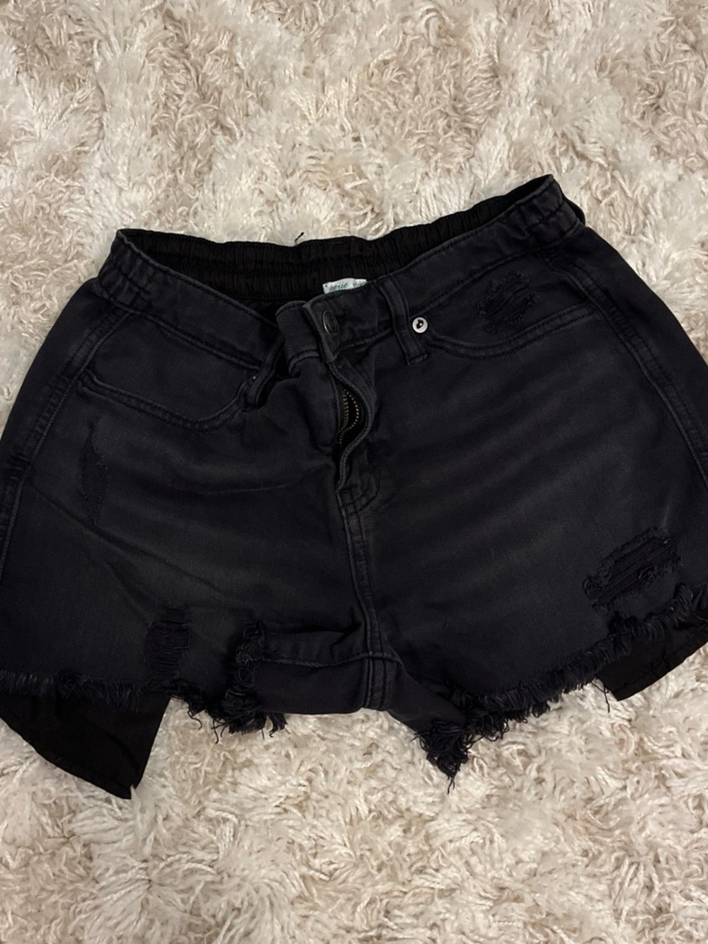 Black Distressed Women’s Denim Shorts - Arie